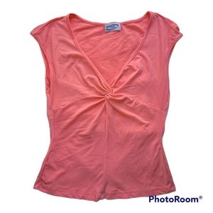 Salmon Colored Sleeveless V-neck Blouse XS-S (Juniors)